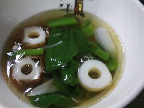 つるむらさきとちくわの中華スープ